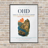 Thumbnail for Ohrid St. Paul the Apostle Airport OHD vertical canvas print - framed - white background