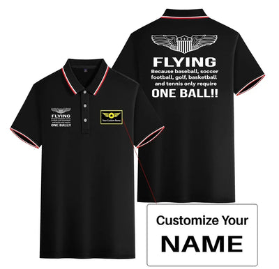 Flying One Ball Stylish Polo T-Shirts (Double-Side) aviation design printed on soft cotton stylish double-side polo.