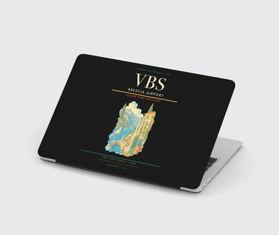 Brescia Airport (VBS) design on black MacBook case