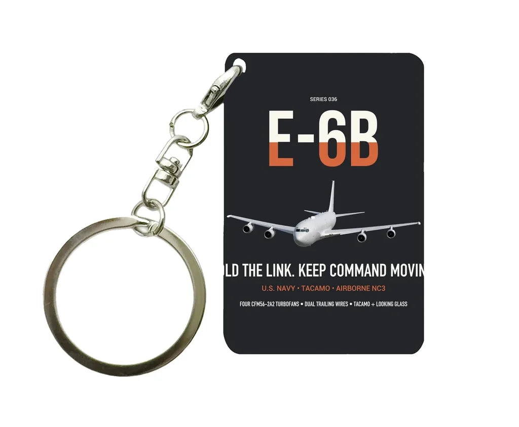 E-6B Mercury design on black designed key chain, double-side print