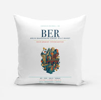 Thumbnail for Berlin Brandenburg Airport Willy Brandt (BER) design on white pillow