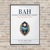 Thumbnail for Bahrain International Airport BAH vertical canvas print - framed - white background