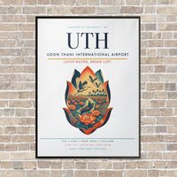 Thumbnail for Udon Thani International Airport UTH vertical canvas print - framed - white background