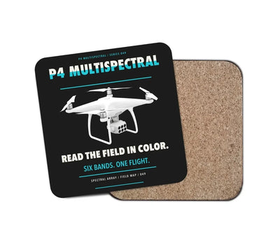DJI P4 Multispectral design on black 1 piece coaster