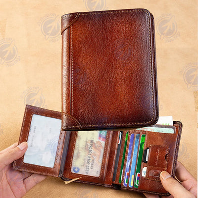NO aviation print leather wallet, leather.