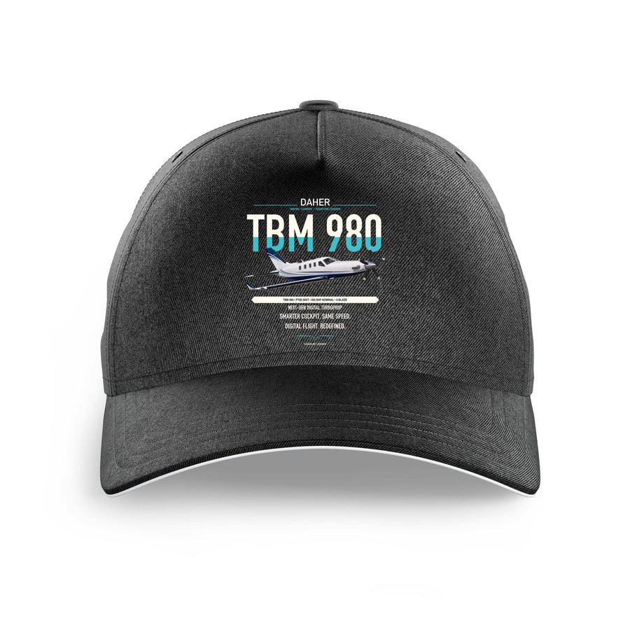 Daher TBM 980 design on black printed hat
