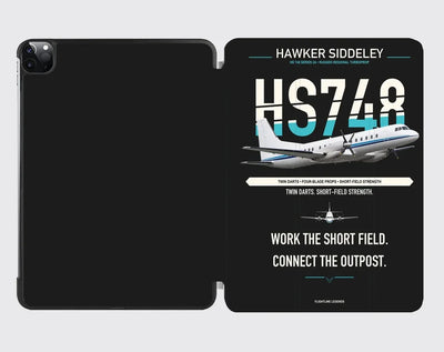 Hawker Siddeley HS 748 Series 2A design on black ipad tablet case