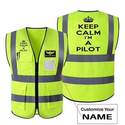 Keep Calm I'm a aviation design printed on high-visibility reflective fabric reflective vest.