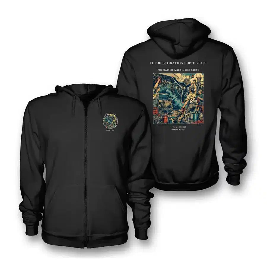 VINTAGE G4455 - The Restoration First Start - Premium Zipped Hoodie design on black