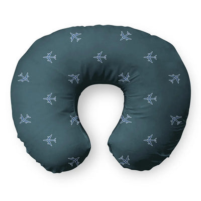 Nice Airplanes (Green) Travel & Boppy aviation design on memory foam with soft cover travel pillow.
