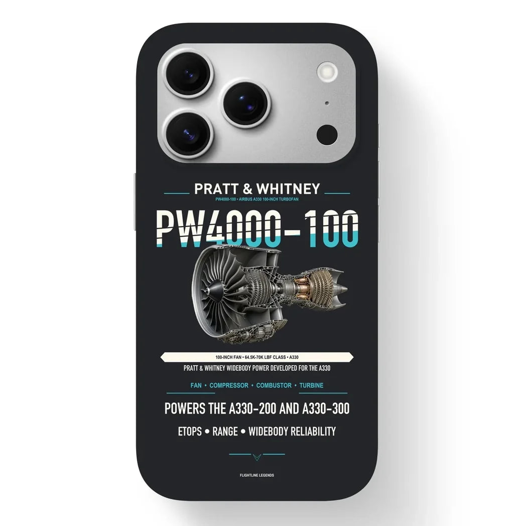 PW4000-100 Case design on black iphone case