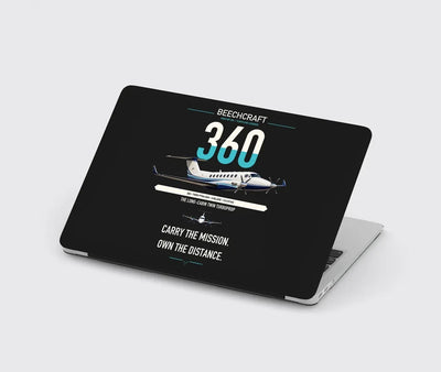 Beechcraft King Air 360 design on black MacBook case