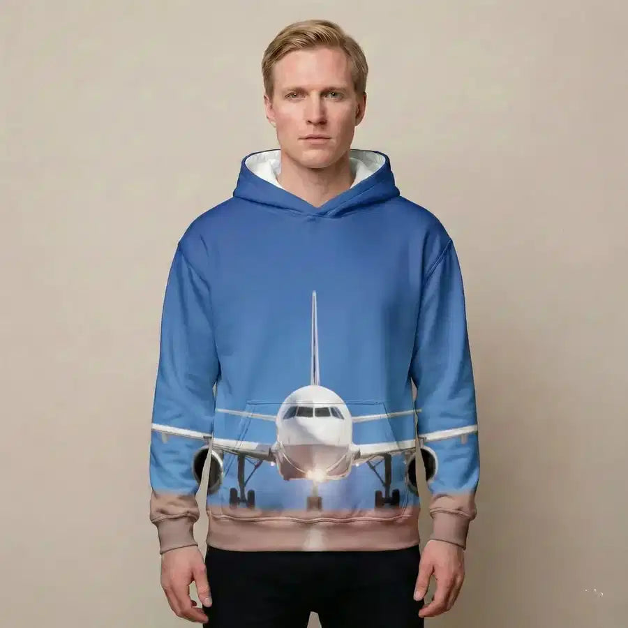 Face to Face with Airbus A320 Printed aviation design printed on soft cotton 3D-print T-shirt.