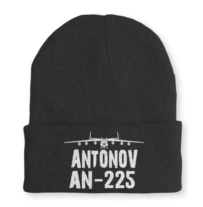 Antonov AN-225 & Plane Embroidered aviation embroidery on soft knit fabric beanie.