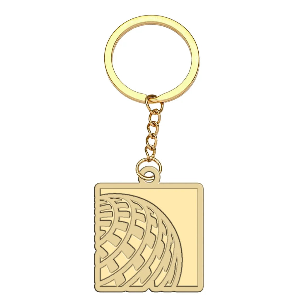 United Airlines aviation hollow key chain in polished alloy.