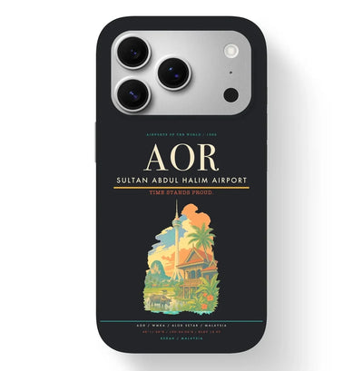Alor Setar Airport (AOR) design on black iPhone 17 Pro MagSafe case