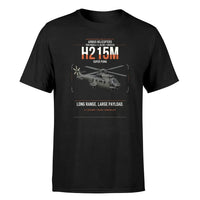 Thumbnail for Airbus H215M design on black t-shirt, single-side print