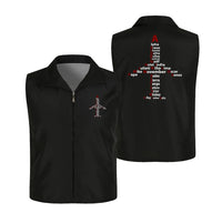 Thumbnail for Airplane Shape Aviation Alphabet Thin Style aviation design printed on lightweight shell with sleeveless design thin vest.
