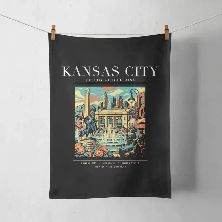 KANSAS CITY - Poster - Towel - Black
