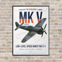 Thumbnail for Hawker Tempest Mk V vertical canvas print - framed - white background