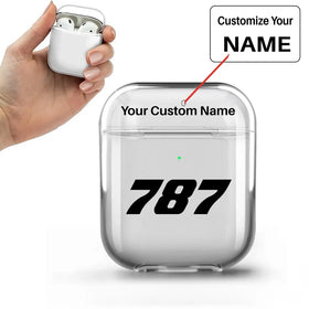 Boeing 787 Flat Text Transparent Earphone AirPods Cases