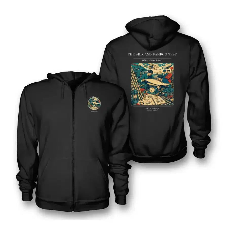VINTAGE G4326 - The Silk And Bamboo Test - Premium Zipped Hoodie design on black