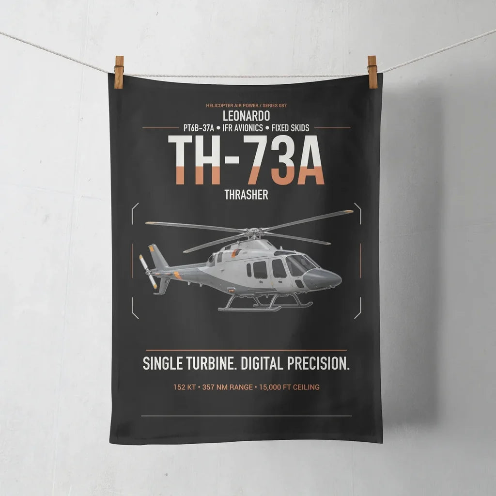 Leonardo TH-73A Thrasher design on black towel