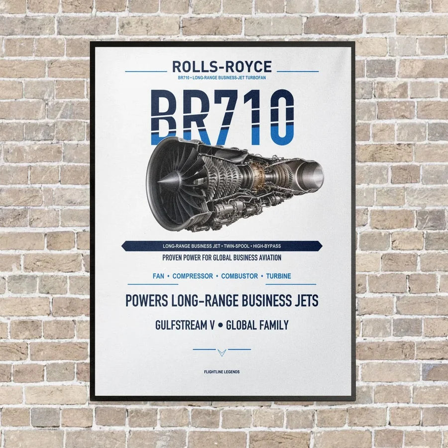 BR710 vertical canvas print - framed - white background
