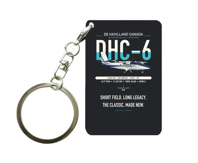DHC-6 Twin Otter Classic 300-G design on black designed key chain, double-side print