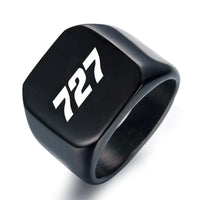 Thumbnail for Boeing 727 Flat Text aviation ring in stainless steel.