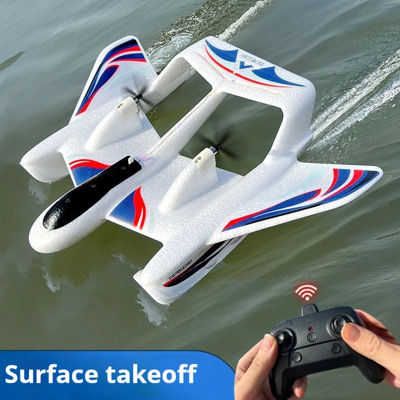 Side view of Amphibious Waterproof Gyro Stabilized EPP Foam Fixed-Wing Glider Aircraft Remote Control Plane aviation RC model.