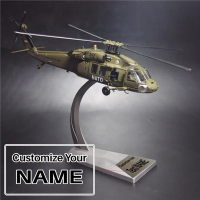 1/72 Sikorsky UH-60 Black Hawk aviation themed helicopter model in die-cast metal.