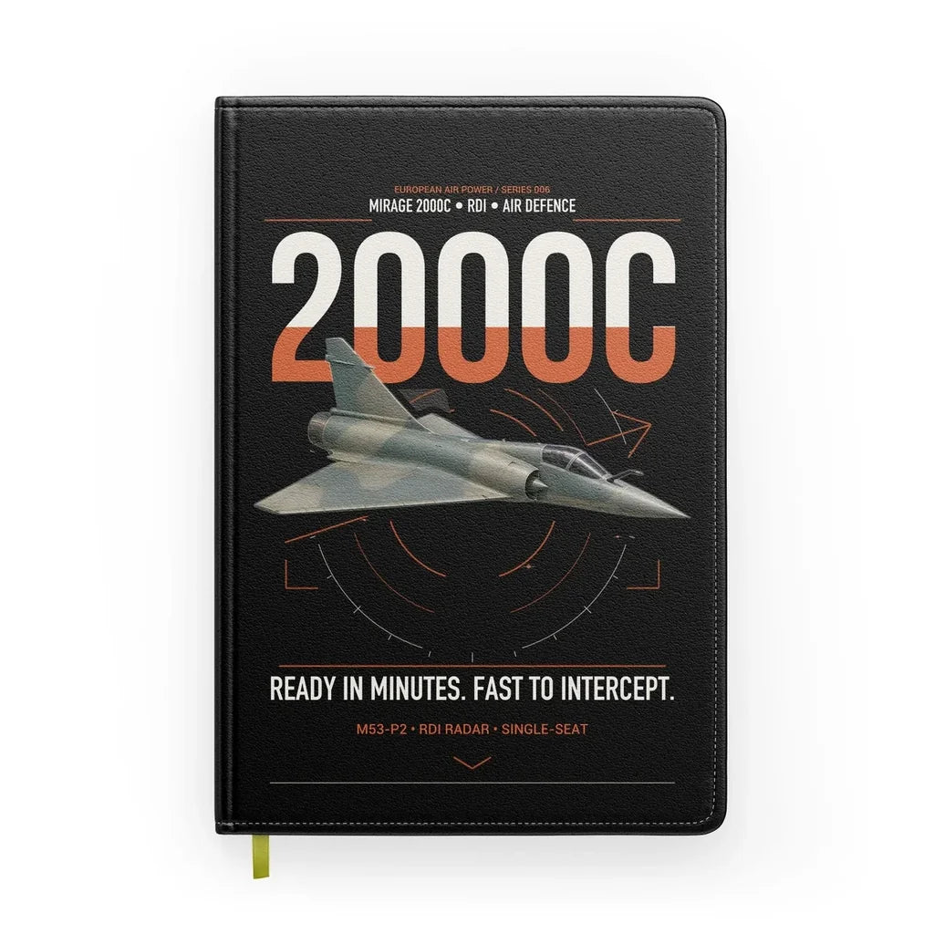 Dassault Mirage 2000C RDI design on black notebook