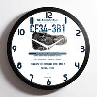 Thumbnail for CF34-3B1 design on white framed wall clock