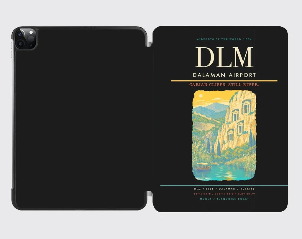 Dalaman Airport (DLM) design on black ipad tablet case