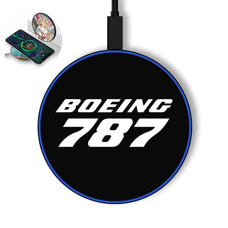 Boeing 787 & Text aviation design on durable build wireless charger.