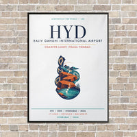 Thumbnail for Rajiv Gandhi International Airport Hyderabad HYD vertical canvas print - framed - white background