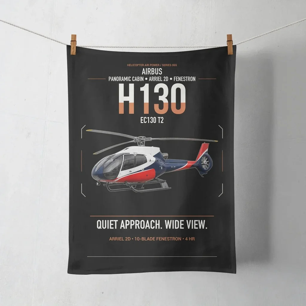 Airbus H130 design on black towel