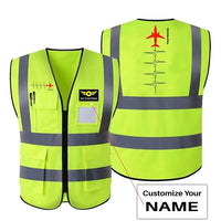 Thumbnail for Aviation Heartbeats aviation design printed on high-visibility reflective fabric reflective vest.