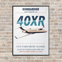 Thumbnail for Bombardier Learjet 40XR vertical canvas print - framed - white background