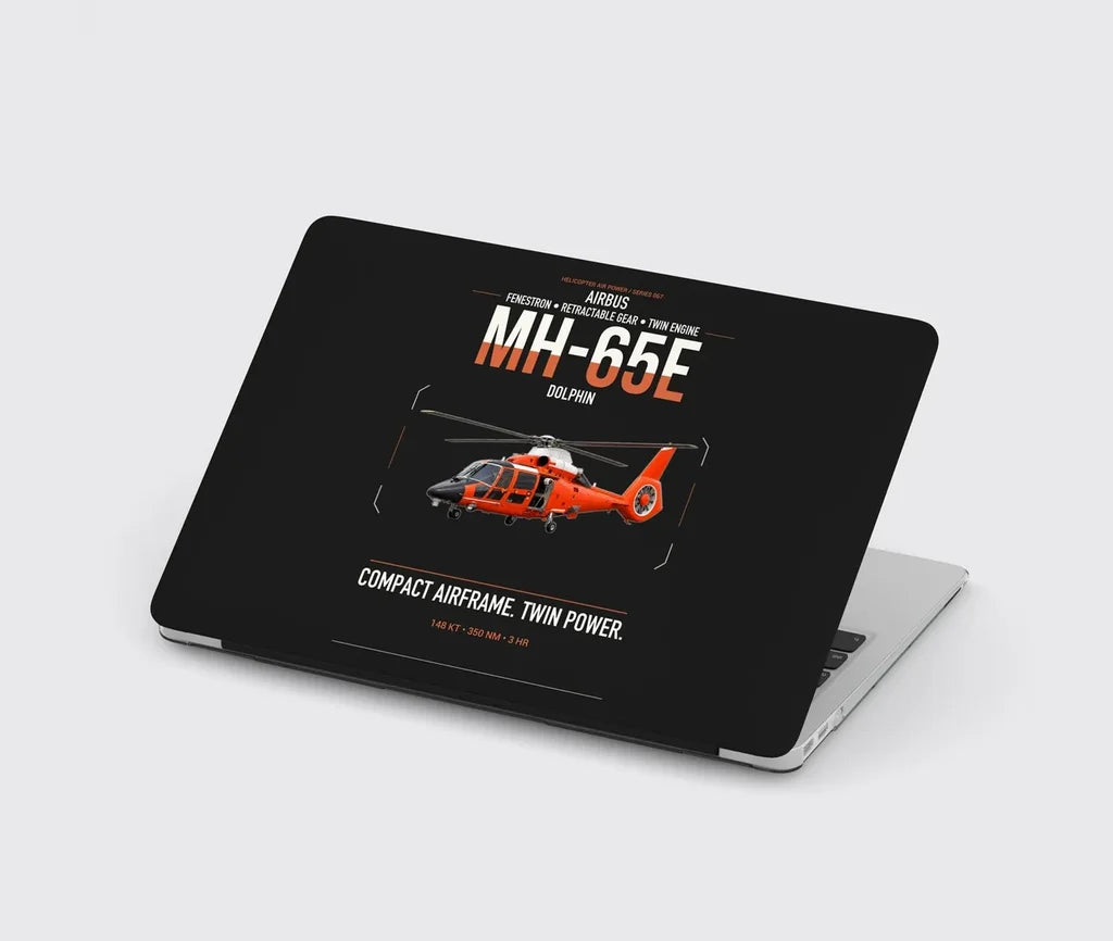 Airbus MH-65E Dolphin design on black MacBook case