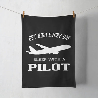 Get High Every Day Sleep With A aviation design on soft absorbent cotton towel.