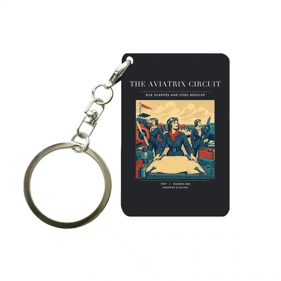 VINTAGE G4164 - The Aviatrix Circuit - Designed Key Chain design on black