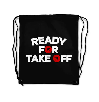 Ready For Takeoff aviation drawstring bag in lightweight polyester.