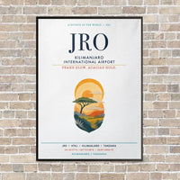 Thumbnail for Kilimanjaro International Airport JRO vertical canvas print - framed - white background