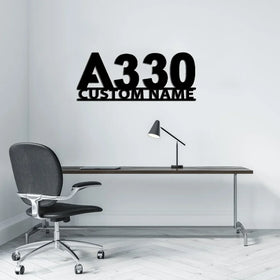 Airbus A330 Flat Text Wall Metal Signs