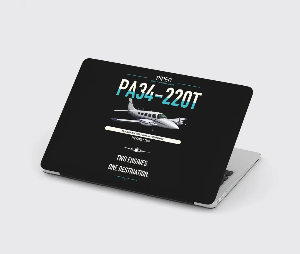 Piper PA-34-220T Seneca V design on black MacBook case