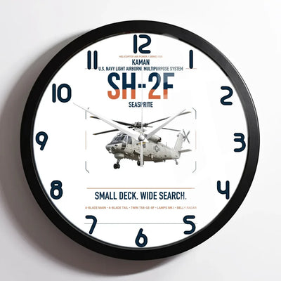 Kaman SH-2F Seasprite design on white framed wall clock