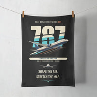 Thumbnail for Boeing 787-9 Dreamliner design on black towel