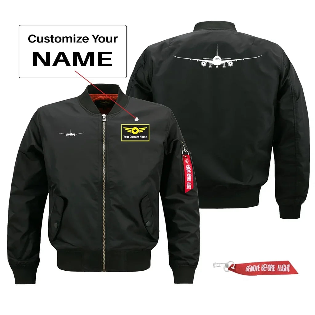 Boeing 787 Silhouette Pilot Jackets (Customizable) aviation design printed on comfortable shell with classic fit designed jacket.